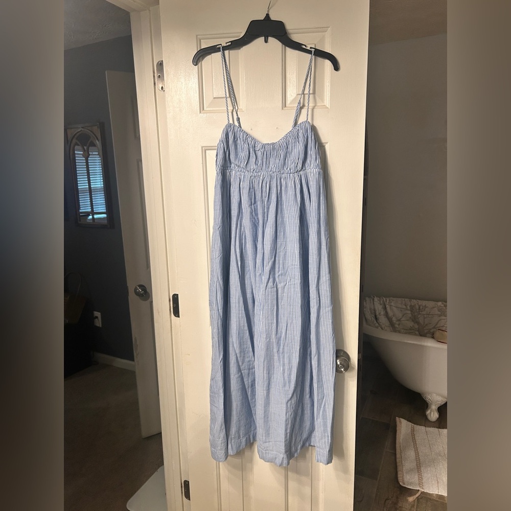NWT J. Crew Airy gauze empire-waist midi dress in stripe Size Small - Picture 5 of 12